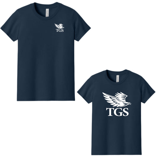 The Gregory School Bella Canvas T-Shirt #5 TGS Logo Youth, Women's, Unisex Adult Sizes