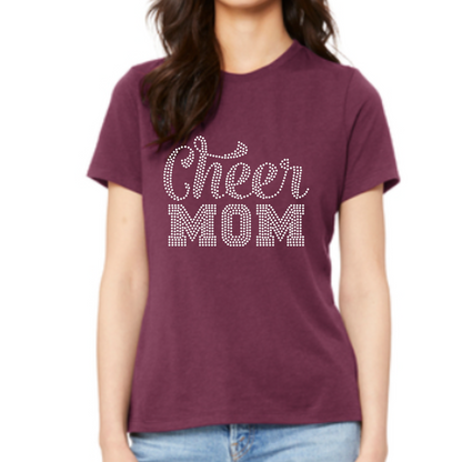 Cheer or Cheer Mom Rhinestone Bling Shirt, Tank or Hoodie