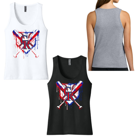 Continental Ranch Little League Next Level Women's Tank Top Drip Design Logo