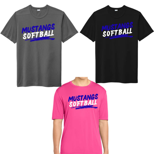 Sahuarita Mustangs Softball Design #4 Cotton or Dri-fit short or longsleeve T-Shirt Unisex, Women's, & Youth Sizes