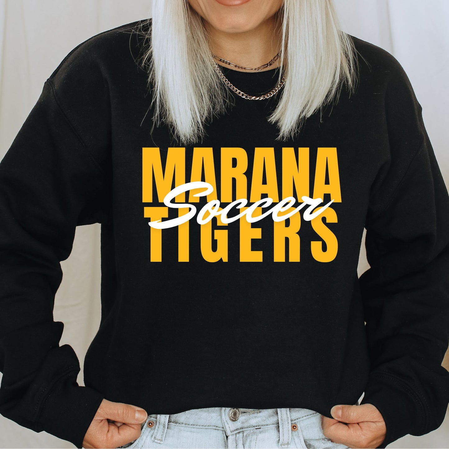 Marana Tigers Soccer Design #2 Hoodie or Crewneck in Blue or Black