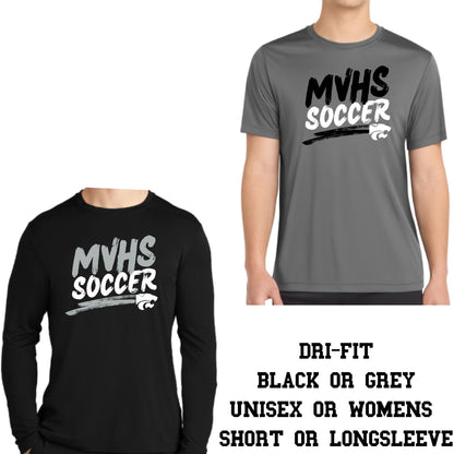 Mountain View Soccer Design #6 Cotton T-shirt, Dri-Fit T-Shirt, or Longsleeve
