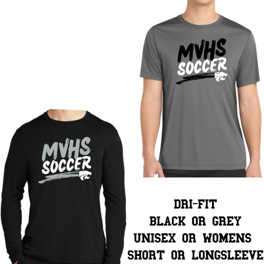Mountain View Soccer Design #6 Cotton T-shirt, Dri-Fit T-Shirt, or Longsleeve