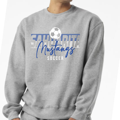Sahuarita Mustangs Soccer Hoodie or Crewneck in Black or Grey