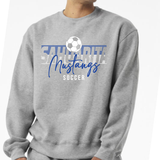 Sahuarita Mustangs Soccer Hoodie or Crewneck in Black or Grey