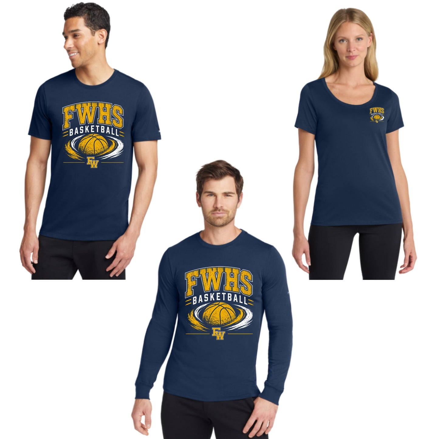 Flowing Wells Basketball Unisex & Women's Cotton or Unisex Dri-Fit Short or Longsleeve T-shirt Design #3
