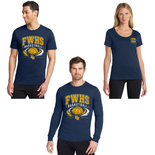 Flowing Wells Basketball Unisex & Women's Cotton or Unisex Dri-Fit Short or Longsleeve T-shirt Design #3