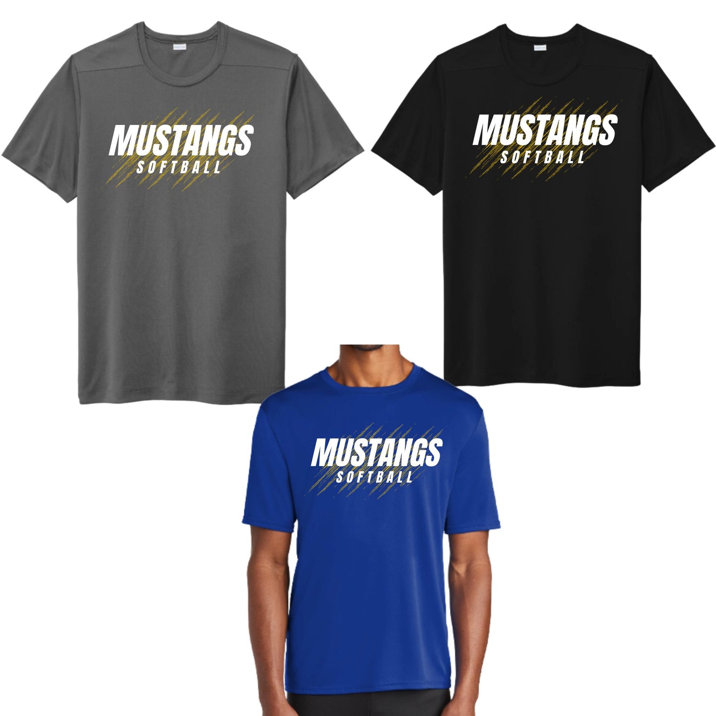 Sahuarita Mustangs Softball Design #1 Cotton or Dri-fit short or Longsleeve T-Shirt Unisex, Women's, & Youth Sizes