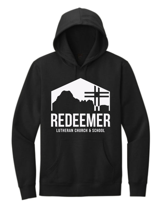 Redeemer Lutheran Church & School Cotton Black District Hoodie or Crewneck in Youth, or Unisex Adult