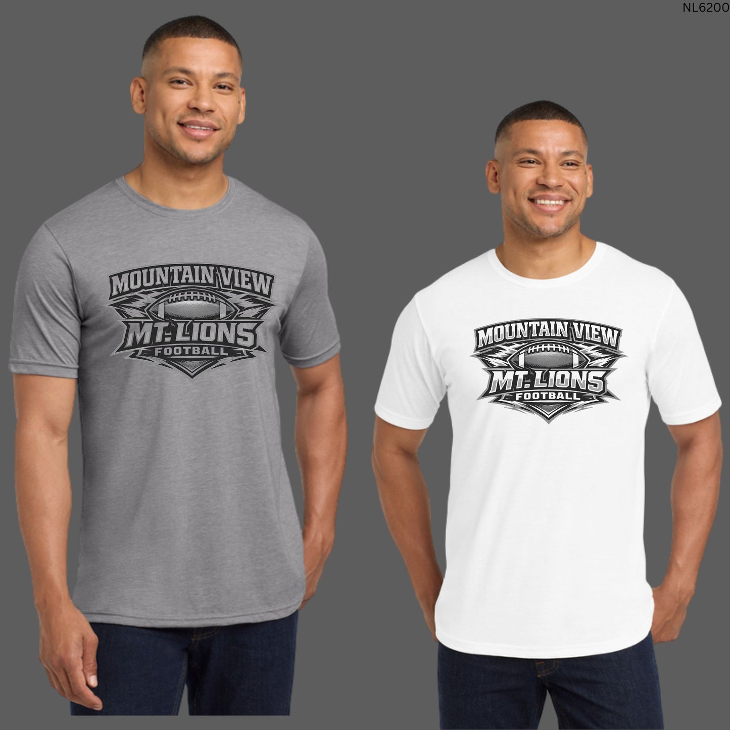 Mountain View Football T-shirt Short & Long sleeve Cotton or Dri-Fit Design #3 Unisex or Women's