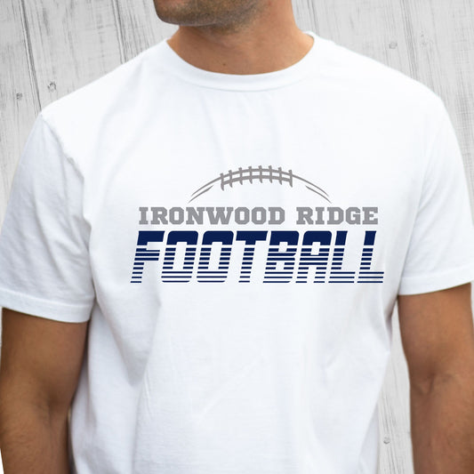 Ironwood Ridge Football Design #2 Unisex, Women's, & Youth White Cotton T-shirt, Dri-Fit T-Shirt, Tanktop