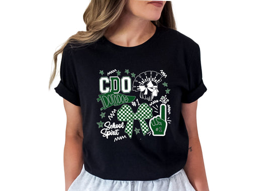 Canyon Del Oro Dorados Cheer #5 Design Cropped or Regular Short & Longsleeve T-Shirts Green, Black or Grey