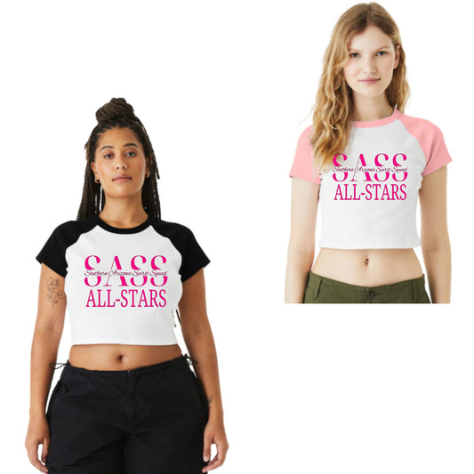 SASS 2025  Cropped Raglan Baby Bella Canvas Tee