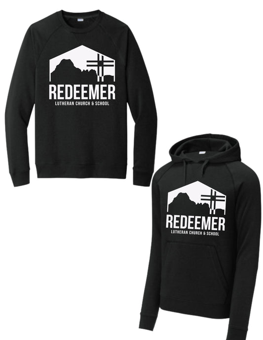 Redeemer Lutheran Church & School Black Sport-tek Cotton/Poly Blend Hoodie or Crewneck Sweatshirt in Youth, or Unisex Adult