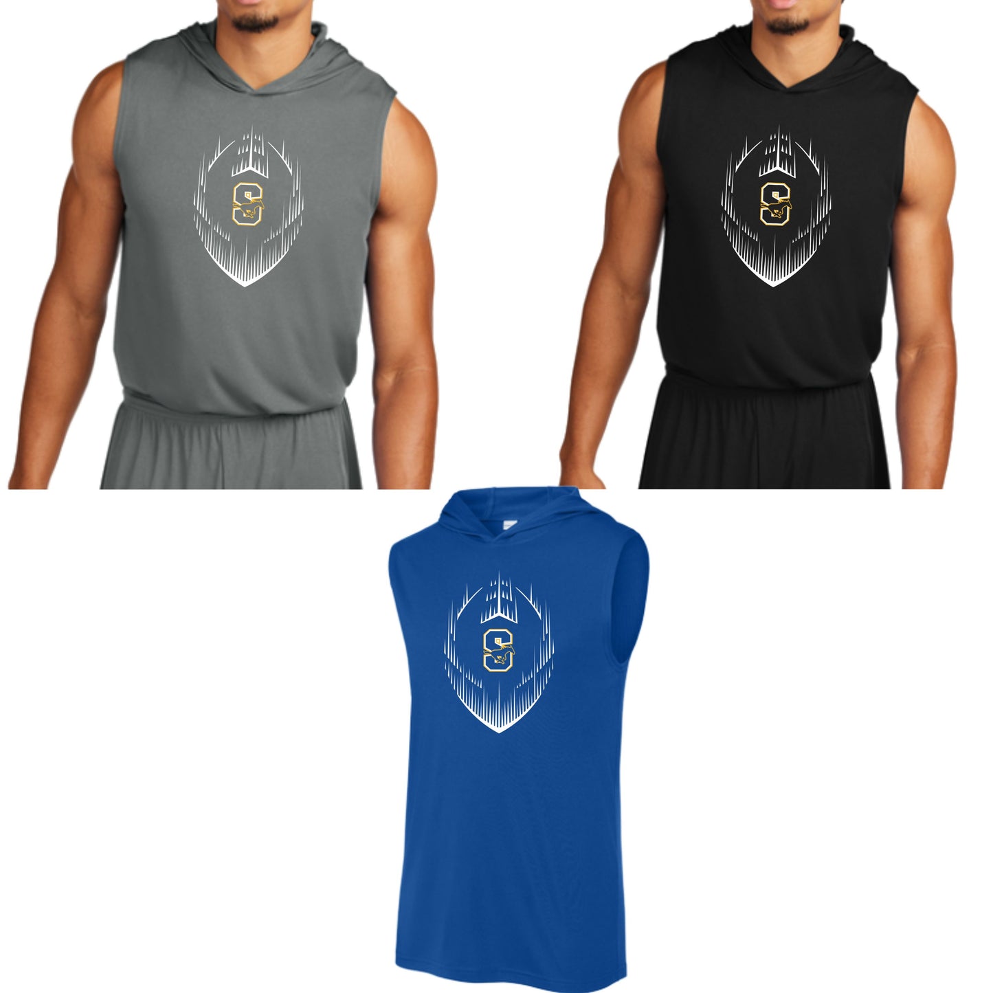 Sahuarita Mustangs Football 2025 Dri-Fit Performance Sleeveless Hooded Tee Choose your design