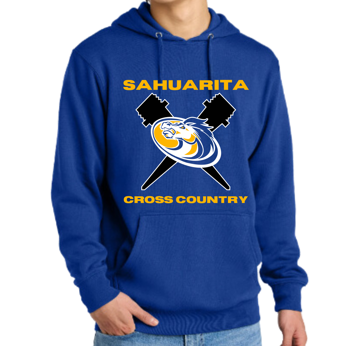 Sahuarita Mustangs Cross Country Hoodie in Royal Blue or Black