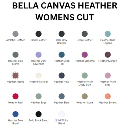 PAL Play & Learn Preschool Bella Canvas WOMEN'S HEATHER T-Shirt, different color options to choose from