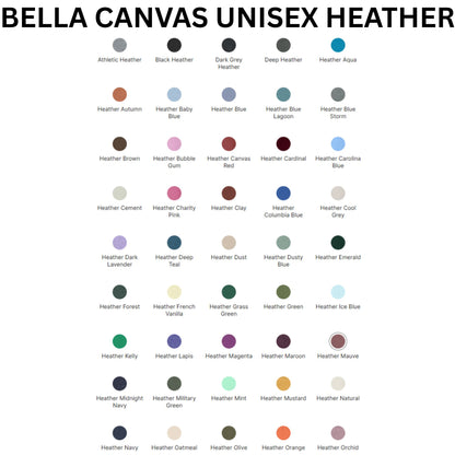 PAL Play & Learn Preschool Bella Canvas UNISEX HEATHER T-Shirt, different color options to choose from