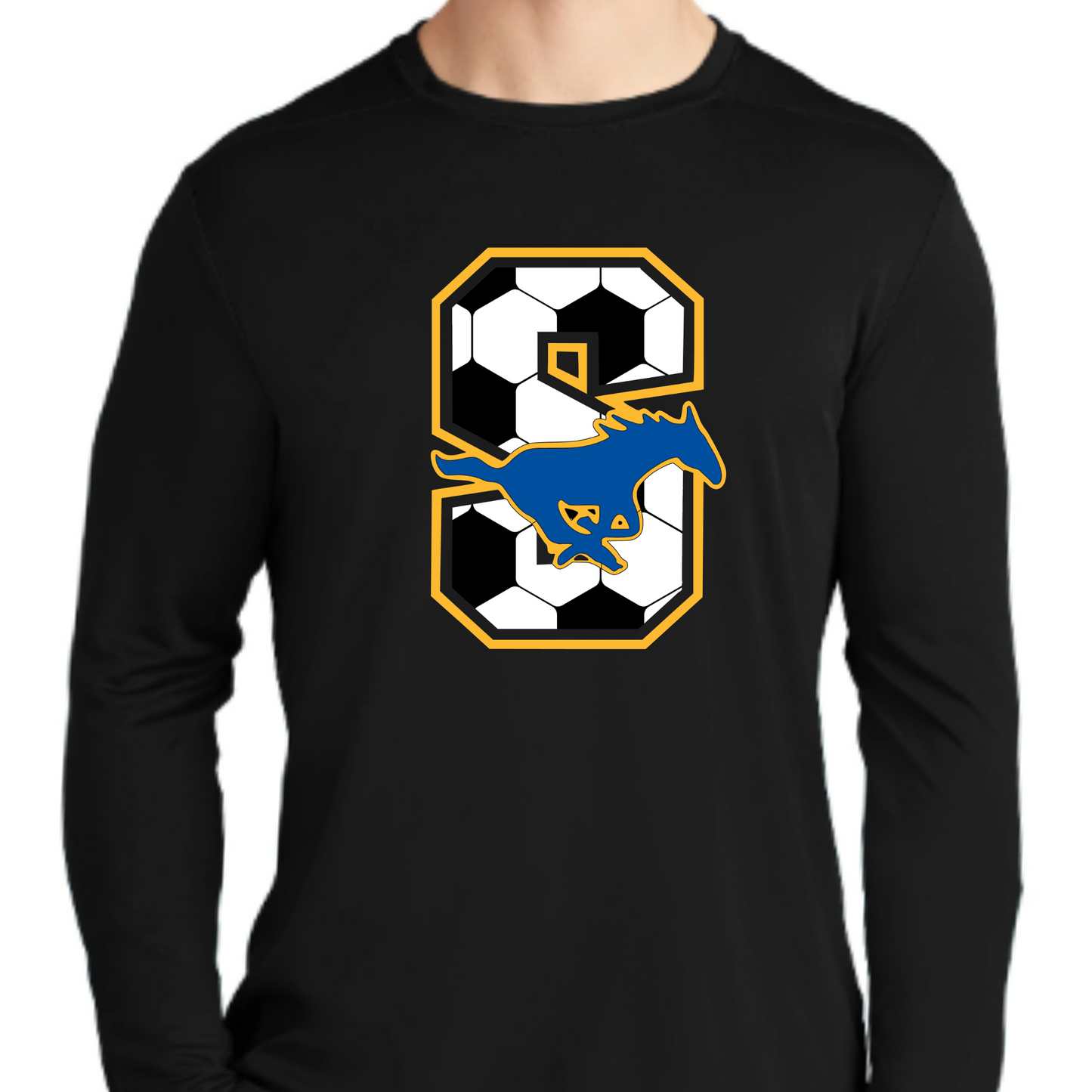 Sahuarita Soccer Big S Design Cotton or Sport-tek Drifit Longsleeve Shirt Unisex, Women's, & Youth Sizes