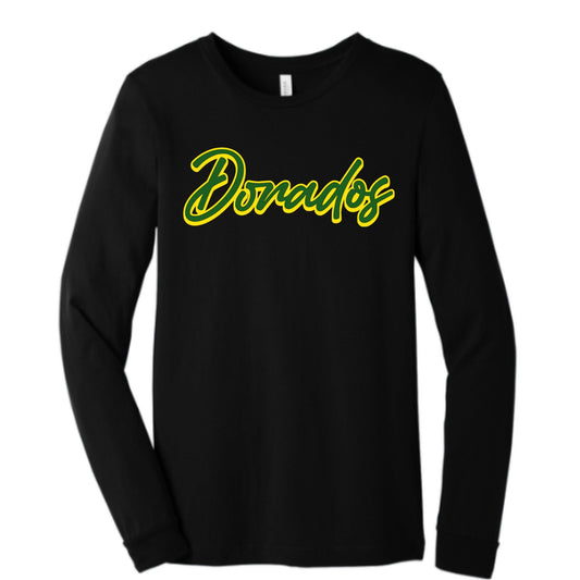 Canyon Del Oro Dorados Stunt & Cheer 2026 Nationals Black Longsleeve Tee with Glitter Print