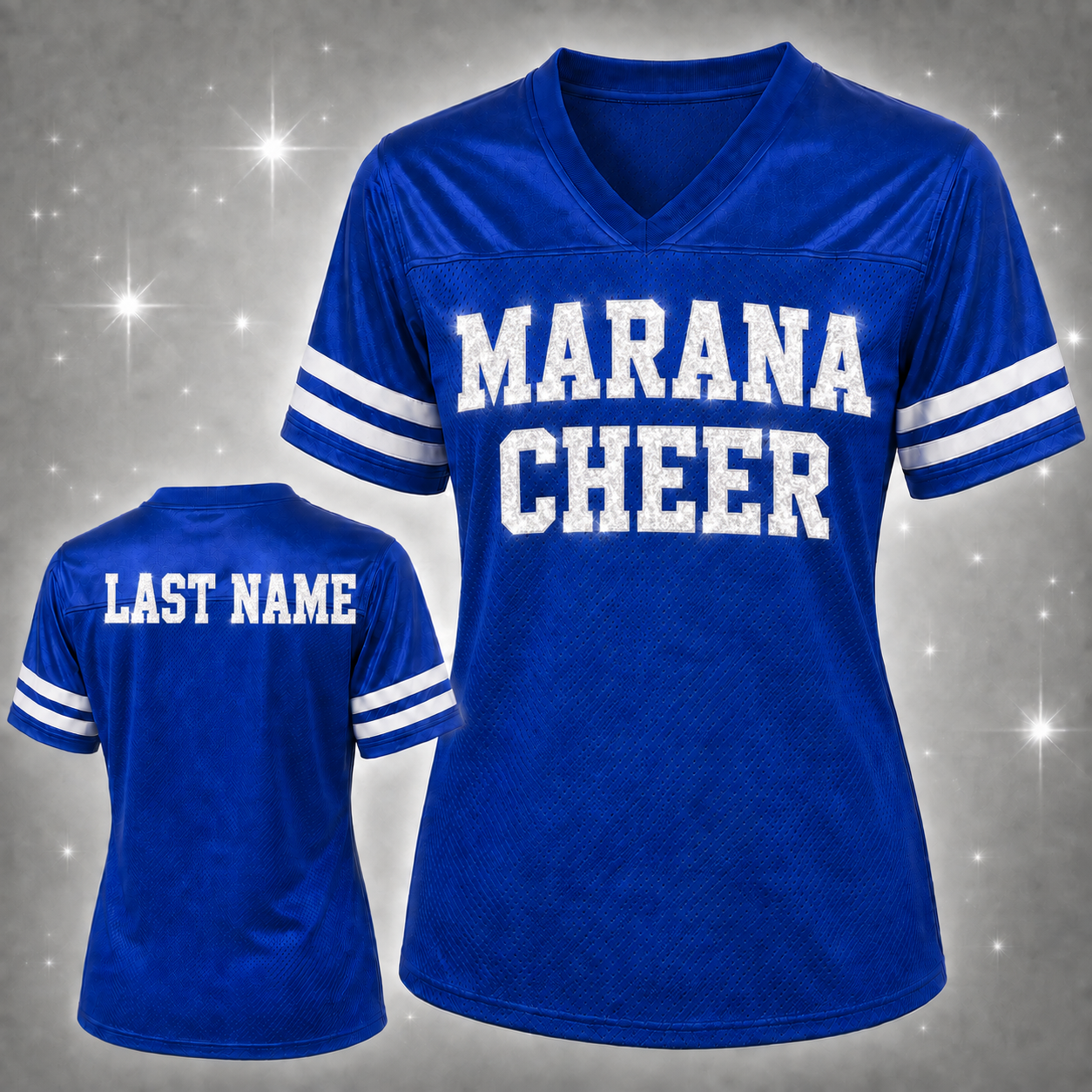 Marana Tigers Cheer Custom Bling Glitter Football Jersey
