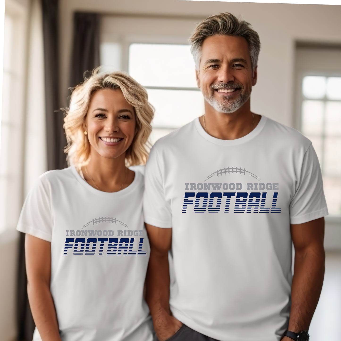 Ironwood Ridge Football Design #2 Unisex, Women's, & Youth White Cotton T-shirt, Dri-Fit T-Shirt, Tanktop