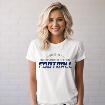 Ironwood Ridge Football Design #2 Unisex, Women's, & Youth White Cotton T-shirt, Dri-Fit T-Shirt, Tanktop