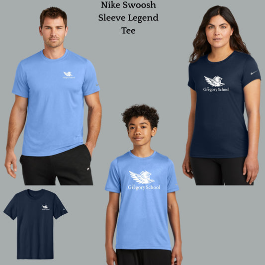 The Gregory School Nike Dri-Fit Performance T-Shirt Design #3 Logo Youth, Women's, and Men's