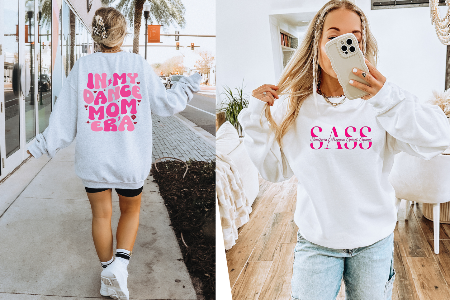 SASS In my Dance Mom ERA, Taylor Swift Inspired Champion Super Soft Crewneck in White