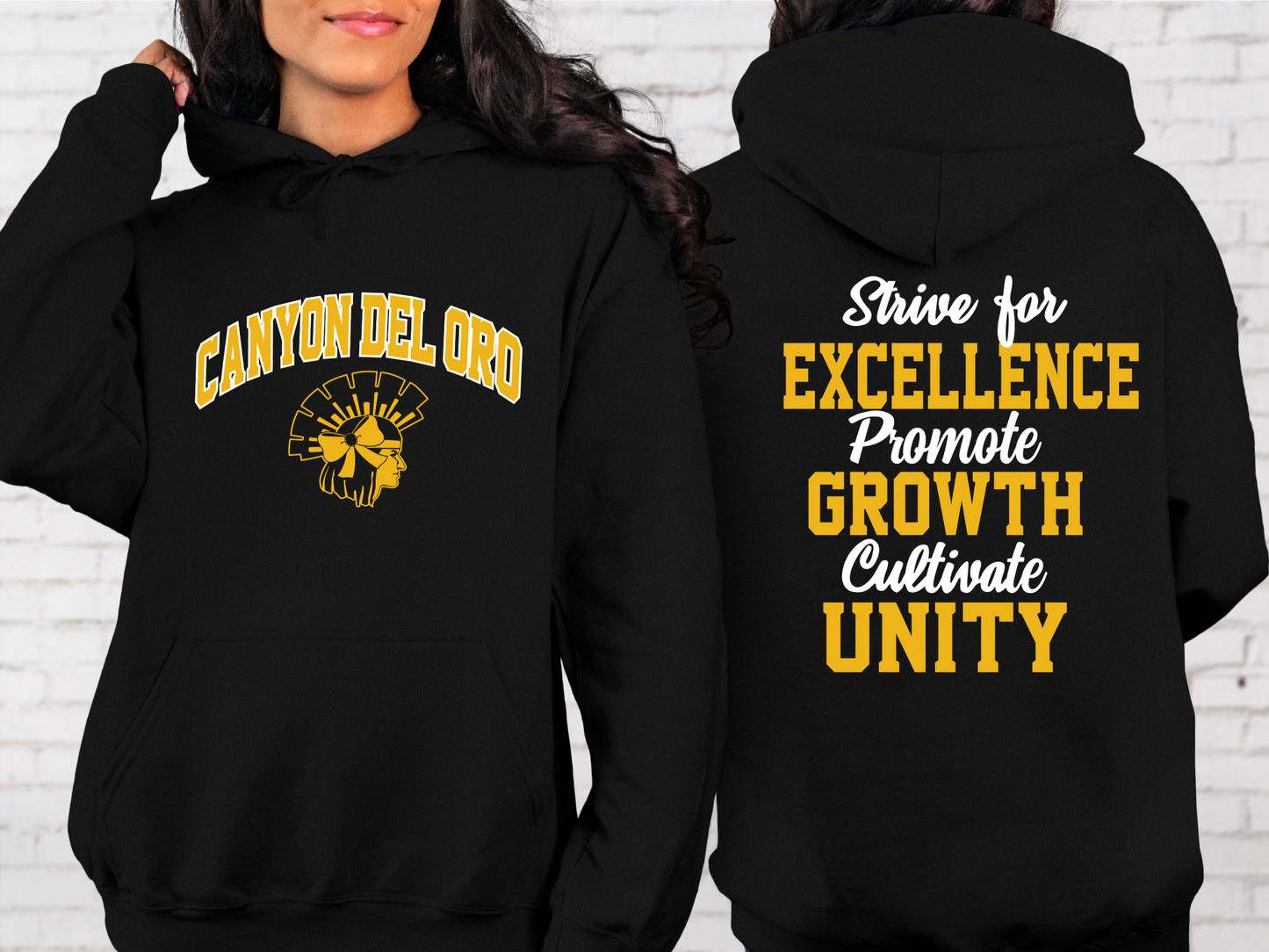 Canyon Del Oro Dorados Spiritline - Cheer - Pomline Moto Unisex Hoodie or Crewneck