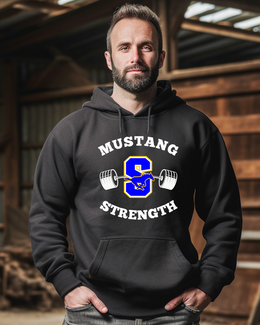 Sahuarita Mustang Strength Unisex District Super Soft Hoodie or Crewneck