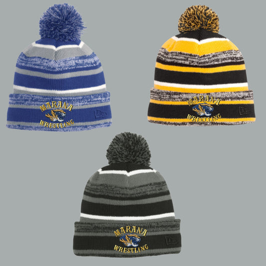 Marana Tigers Wrestling Embroidered New Era Sideline Pom Beanie