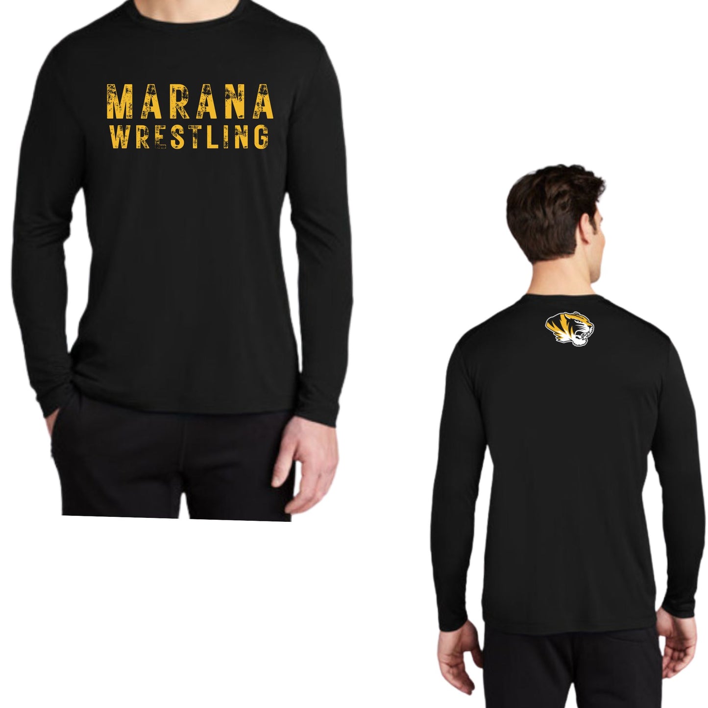 Marana Tigers Wrestling Design #2 Dri-Fit Performance Long Sleeve T-shirt Unisex and Youth