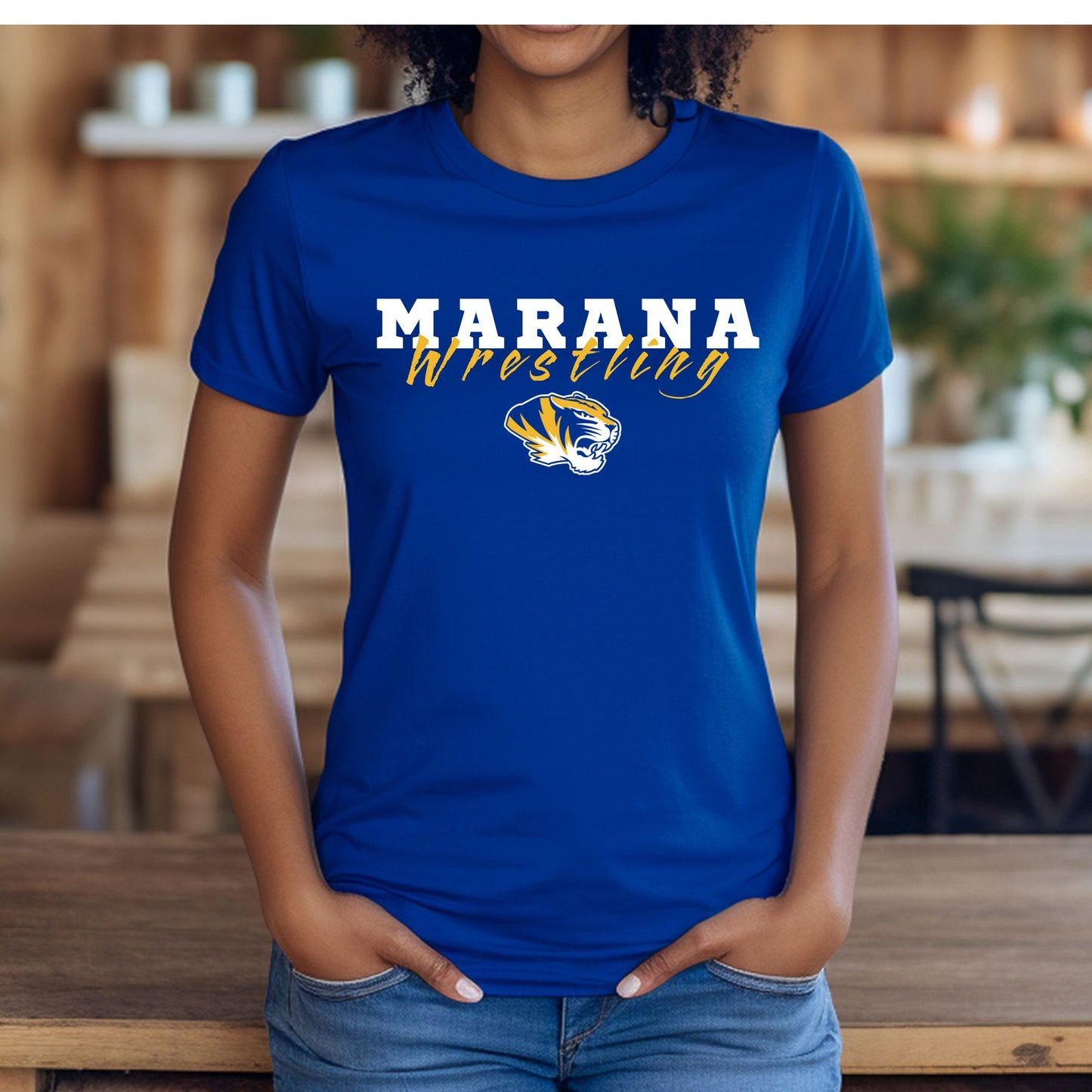 Marana Tigers Wrestling Design #1 Next Level Super Soft Cotton T-Shirt or Dri-Fit Performance T-shirt Unisex and Youth