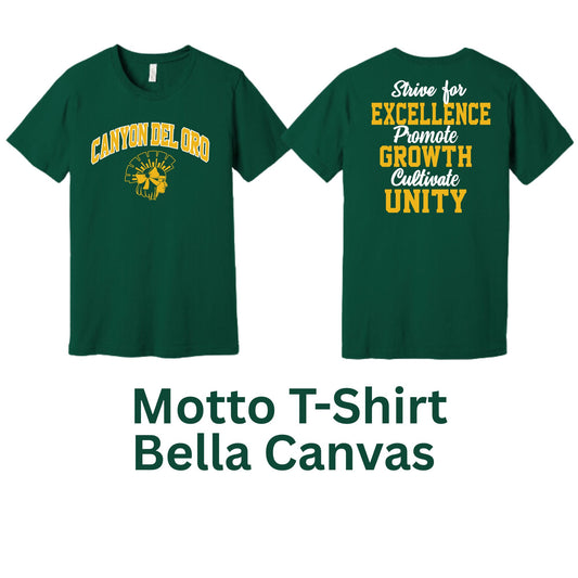 Canyon Del Oro Dorados Spiritline - Pomline Motto Green T-Shirt