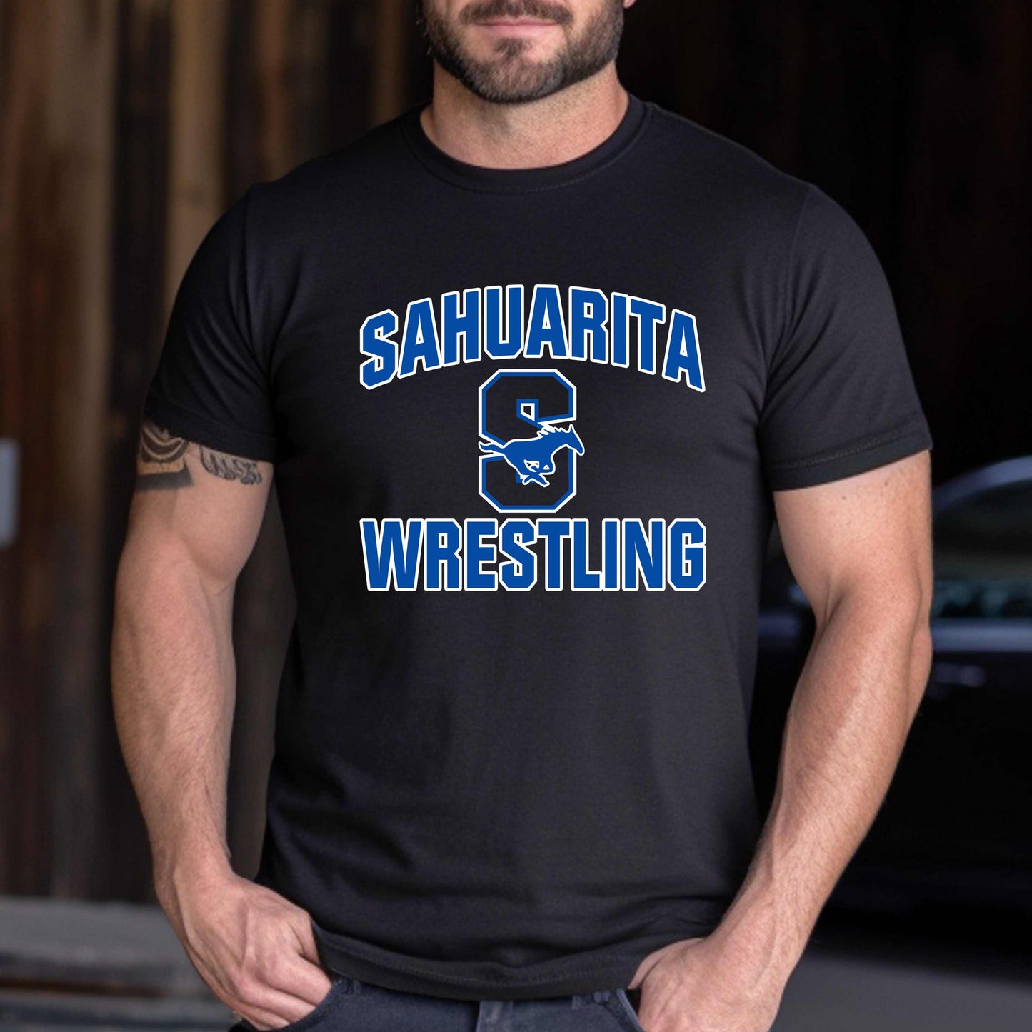 Sahuarita Mustangs Wrestling 2024-25 Bella Canvas Super Soft Cotton T-Shirt Unisex and Youth Sizes