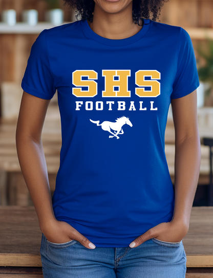 Sahuarita Football 2024 Design #1 Cotton T-Shirt or Performance Dri-fit T-shirt in Royal Blue or Black