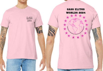 SASS Elites Worlds 2024 Official Team/Fan Shirt Bella Canvas Pink