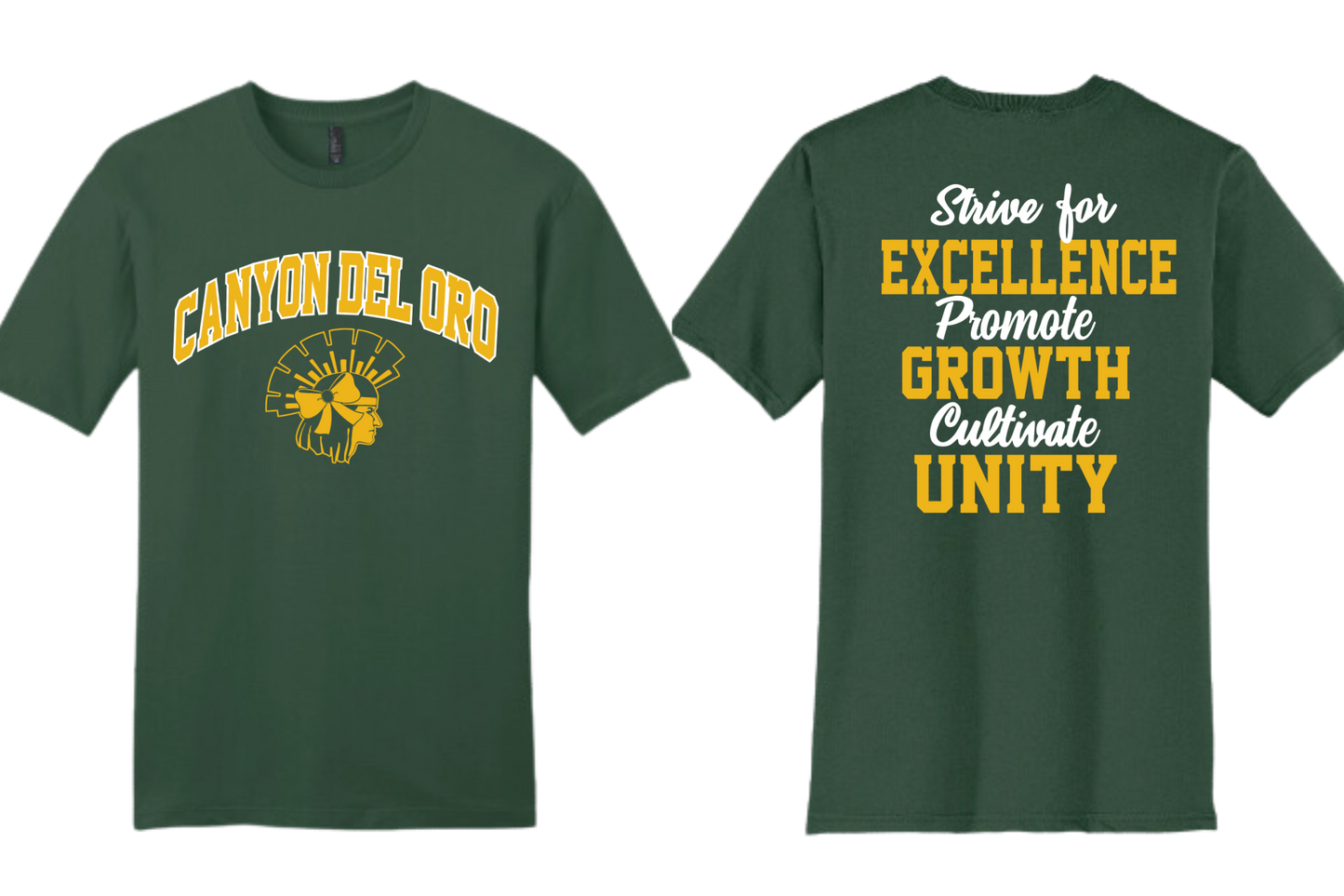 Canyon Del Oro Spiritline Motto Green T-Shirt