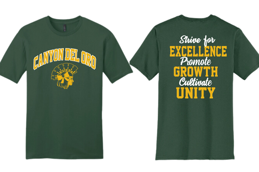 Canyon Del Oro Spiritline Motto Green T-Shirt