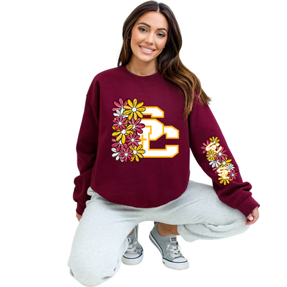 Salpointe Lancers Floral School Spirit Longsleeve T-Shirt, Crewneck or Hoodie with sleeve designs