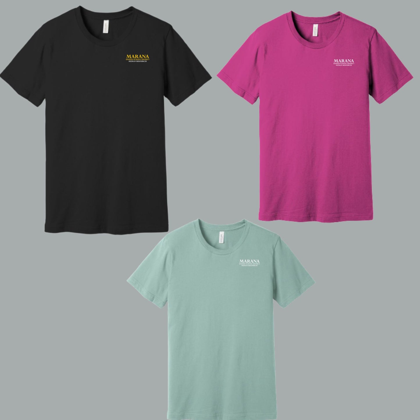 MUSD Human Resources Bella Canvas WOMENS T-Shirt, different color options to choose from in dropdowns