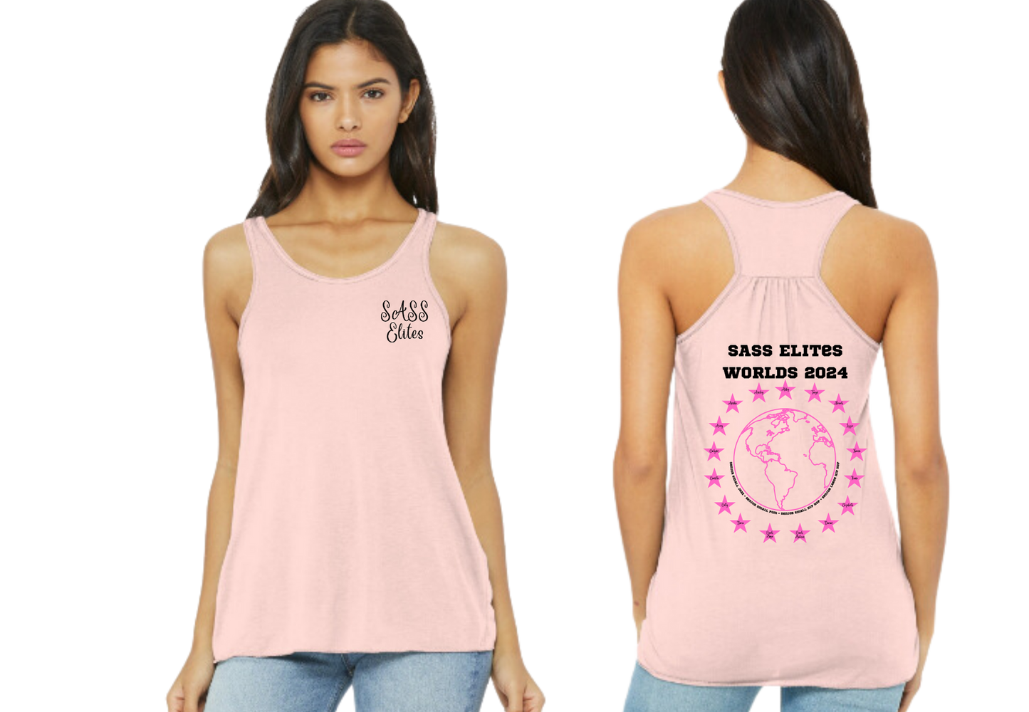 SASS Elites Worlds 2024 Official Team/Fan Tanktop Bella Canvas Pink