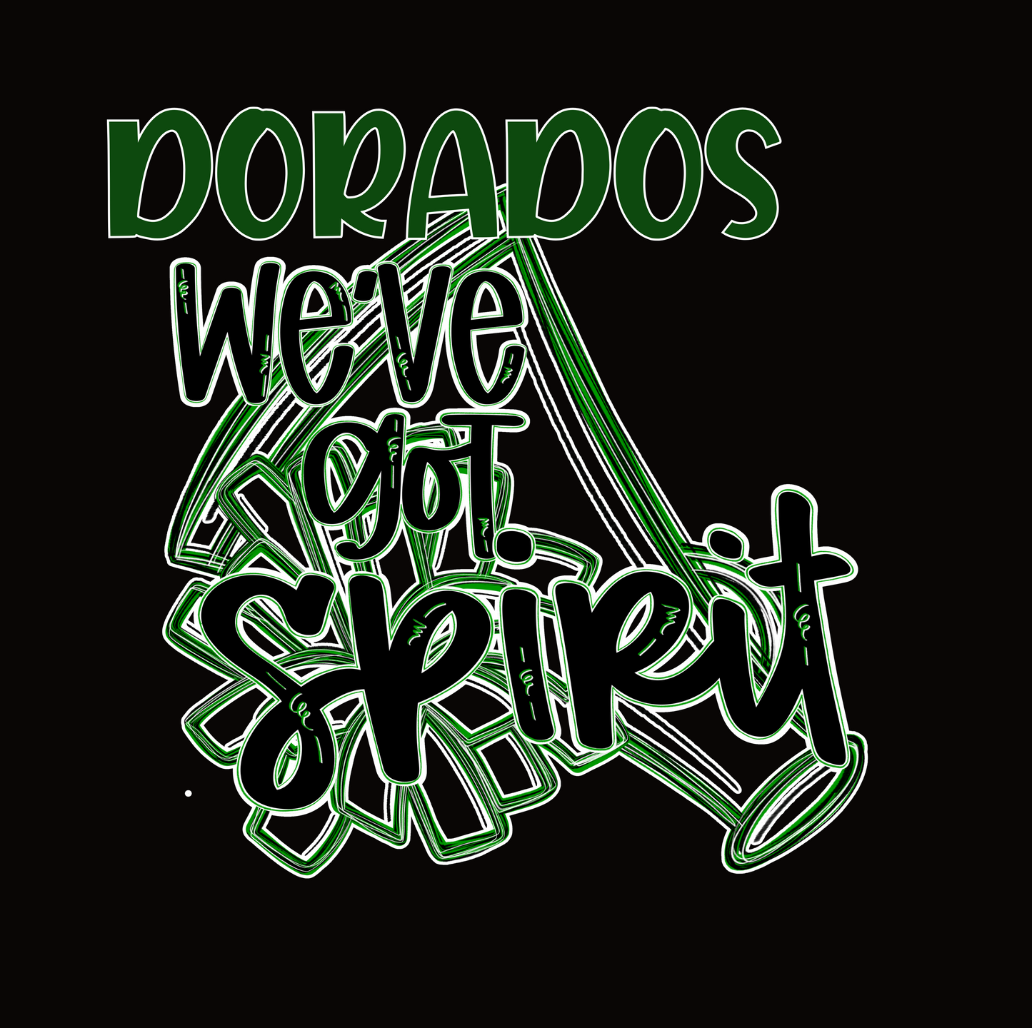 Dorados We've Got Spirit Youth T-shirt in Gold, Black, or White