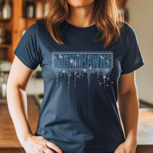 Ironwood Ridge Rhinestone Varsity Font Bling Hoodie, Crewneck, Women's Cropped Hoodie, or T-Shirt
