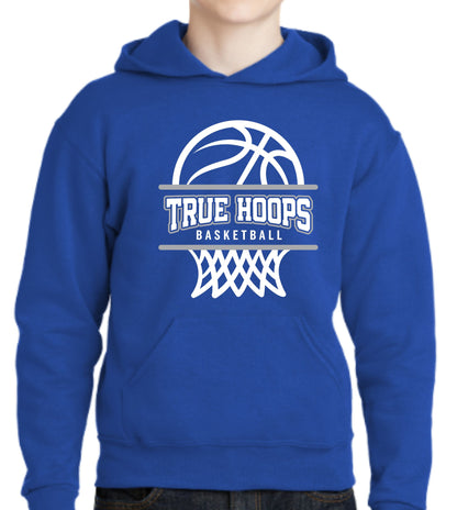 TRUE HOOPS BASKETBALL Hoodie or Crewneck Blue, Grey, or White