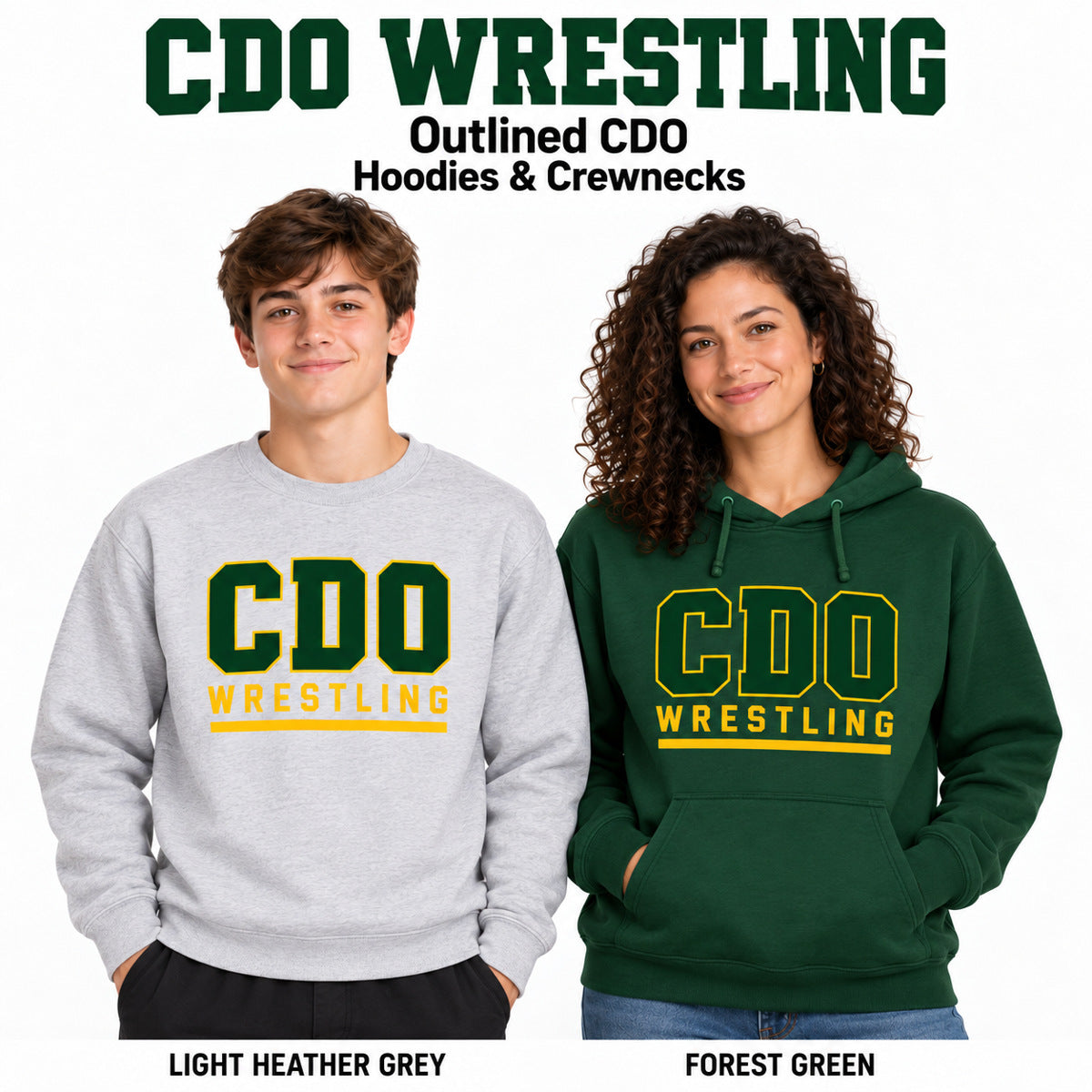 Outlined CDO Wrestling hoodie and crewneck preview