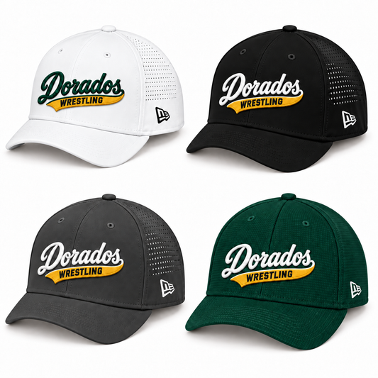 CDO Wrestling Dorados script #29 snapback hats in White, Black, Graphite and Flag Dark Green