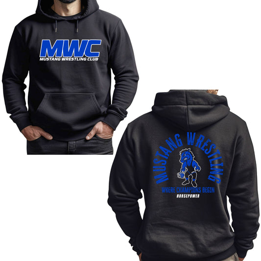 Sahuarita Mustangs Wrestling Club Hoodie or Crewneck Sweatshirt Unisex and Youth Sizes