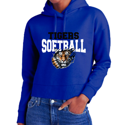 Marana Tigers softball Youth, Unisex or Women's Cropped District V.I.T. Super Soft Hoodie